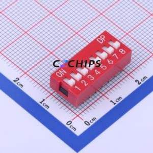 KH-BM2.54-8P DIP Switch Through hole Component (THT) Switch Flat Toggle, Raised Type 8 PC Pin 2.54mm - Product Image 1