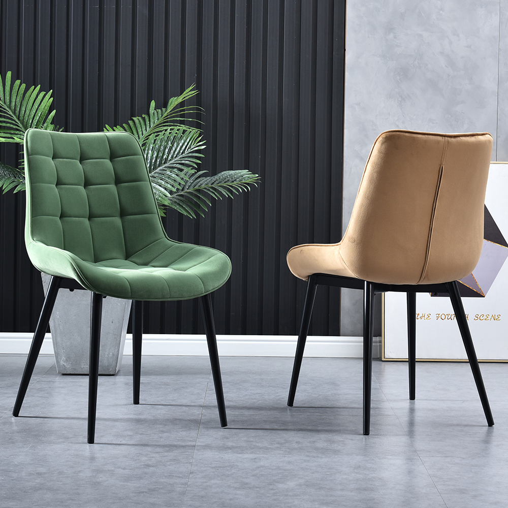 Современный Роскошный дизайнерский обеденный стул из ткани с металлическими ножками в скандинавском стиле