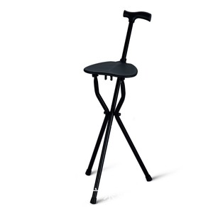 Hepo Good <b>Steps</b> Three Legged Cane Chair With <b>Stool</b> Non Slip Foldable For Elderly - Product Image 2
