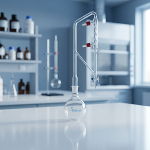 ขวดกลั่นแก้วโบโรซิลิเกต BioLab แบบคอยาวพร้อมจุกปิดสำหรับห้องปฏิบัติการ - Product Image 3