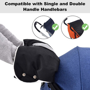 Gants de protection pour poignée de poussette, noirs, chauds, pour l'hiver, avec fenêtre transparente et doublure douce - Product Image 5