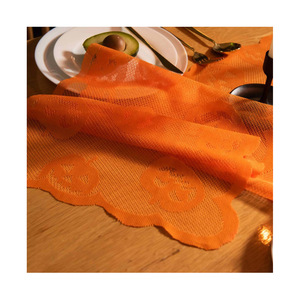 Halloween Pumpkin Table Runner Printed Polyester Irregular Shape Party Decorations - Product Image 5