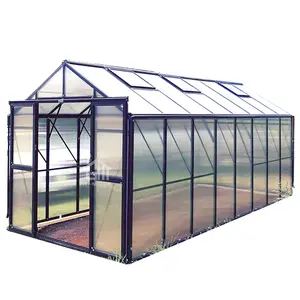 G-MORE UK British High Grade Polycarbonate Greenhouse with 8MM Thick PC Panel 8'x16'