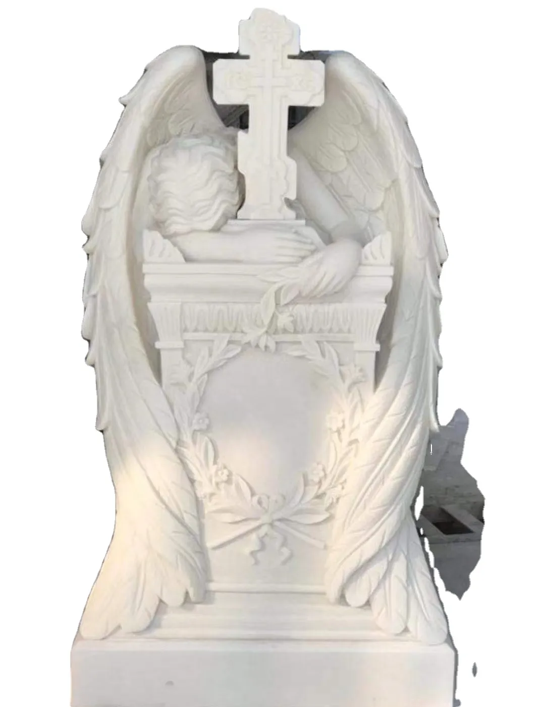 Ручная резьба полированный натуральный камень в западном стиле Белая Мраморная Статуя Скульптура