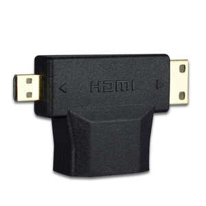 Expédition rapide Adaptateur <span class=keywords><strong>HDMI</strong></span> femelle 2 en 1 1080P <span class=keywords><strong>Micro</strong></span> <span class=keywords><strong>HDMI</strong></span>/<span class=keywords><strong>Mini</strong></span> <span class=keywords><strong>HDMI</strong></span> mâle plaqué or Câble torsadé CCS Audio Vidéo - Product Image 3