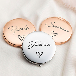 Miroir de Maquillage de Poche Pliant Double Face Personnalisé pour Femme - Idéal Cadeau de Mariage - Product Image 2