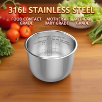 Pot intérieur en acier inoxydable personnalisable OEM pour cuiseur à riz - Compatible avec le pot de remplacement pour cuiseur à riz Aroma.