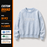 Sweat-shirt ras du cou personnalisé de haute qualité, vente en gros, streetwear, fabricant premium, design de créateur, bleu poudré clair