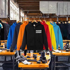 2025 alta calidad 100% algodón Casual moda Sudadera con capucha cómodo elegante con cremallera Regular 330gsm logotipo personalizable para primavera - Product Image 2