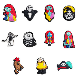 Adornos <span class=keywords><strong>de</strong></span> PVC personalizados para zuecos, dijes para zapatos <span class=keywords><strong>de</strong></span> Halloween, decoraciones <span class=keywords><strong>de</strong></span> calaveras para Halloween, The Nightmare Before Christmas, venta al por mayor a granel - Product Image 5