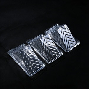 高品质一次性透明<span class=keywords><strong>PET</strong></span>可回收食品容器塑料盒三明治包装盒压花塑料托盘 - Product Image 3