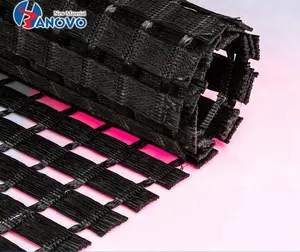 โพลีเอสเตอร์ความแข็งแรงสูง 100-30 สําหรับการก่อสร้างผนังกั้น PET Uniaxial Geogrid