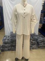 Ensemble deux pièces décontracté effet lin pour femme 2026 : chemise semi-boutonnée et pantalon large – Tenue d'été idéale pour les vacances et la détente