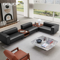 Ensemble de canapés de bureau en cuir moderne haut de gamme - Design confortable et élégant pour la maison, le bureau, l'hôtel, l'utilisation professionnelle avec structure en métal