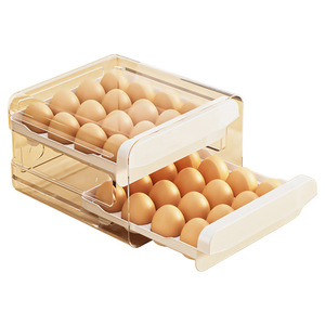 <b>Drawer</b> Egg <b>Box</b> Double Layer 32 Compartments Fridge <b>Storage</b> Freshness Preservation - Product Image 1