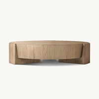Table d'appoint ronde Bora en chêne noueux européen, design contemporain sculptural, fabrication artisanale OEM