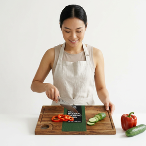 Acacia <b>Wooden</b> Chopping Board Rectangle 1.5 Cm Thick Anti Slip Single <b>Piece</b> Kitchen Cutting Block - Product Image 1