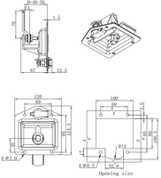 DL858-8 acier inoxydable RV camion boîte à outils serrure remorque pliante T Compression poignée palette panneau loquet dos