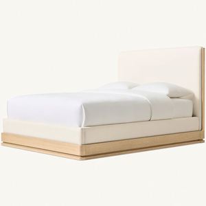 Lit à panneaux pour chambre à coucher, luxe discret, cadre de lit en bois pour intérieur - Product Image 3
