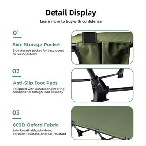 <span class=keywords><strong>Lit</strong></span> de camping <span class=keywords><strong>pliable</strong></span> E-RIKE avec cadre réglable et large, capacité de charge de 150 kg, cadre en aluminium robuste, <span class=keywords><strong>lit</strong></span> de camping <span class=keywords><strong>pliable</strong></span> pour l'extérieur - Product Image 3