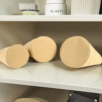 Panier à pain pliable en coton lin Boîte de rangement en voile réutilisable avec couvercles ronds pour l'organisation du stockage des aliments