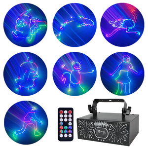 Đèn sân khấu laser RGB YSH, điều khiển DMX, hoạt động bằng âm thanh, máy chiếu 3D Disco dành cho DJ, tiệc cưới, vũ trường, biểu diễn trực tiếp - dành cho quán bar & KTV - Product Image 3
