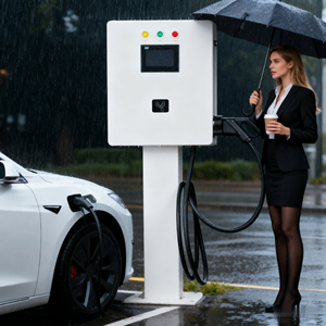 Estación de Carga Comercial de CC con Pantalla Publicitaria IP55, Estación de Carga para Vehículos Eléctricos CCS2, Punto de Carga Rápida de CC para Vehículos Eléctricos - Product Image 1