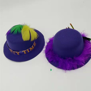 Mardi Gras Mũ Vành Rộng Cho Nữ Mũ Lễ Hội Đỉnh Mini Màu Tím, Xanh Lá Cây Và Vàng Mũ Lễ Hội Kẹp Tóc Nhỏ Màu Tím - Product Image 1