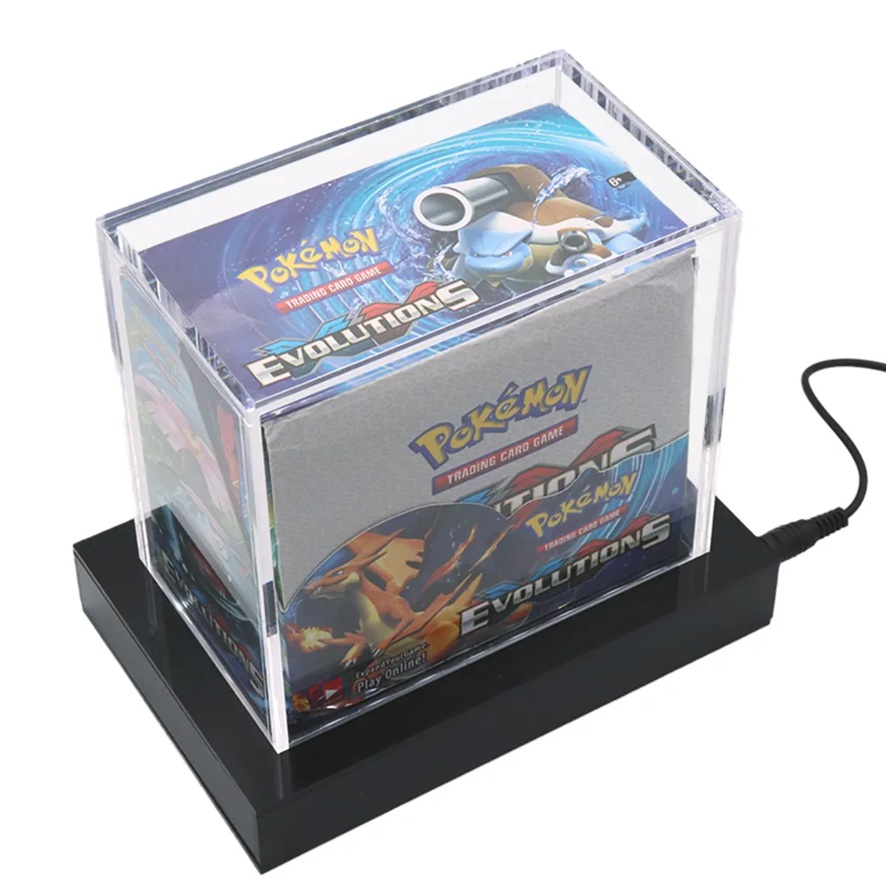 Personalizado LED Pokemon Booster Primeira Edição Trading Card Game Acrílico Pokemon Booster Box