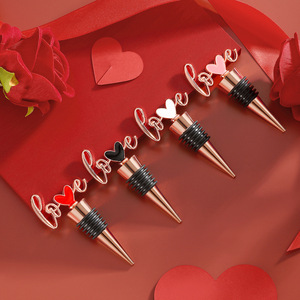 Love <b>Wine</b> Stopper Rose Gold Heart Design Bottle Seal For Valentine Wedding Gift - Product Image 2