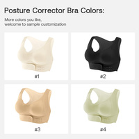 Sujetadores ortopédicos antiflacidez con soporte para la espalda para mujer, sujetador moldeador con cierre frontal corrector de postura sin costuras