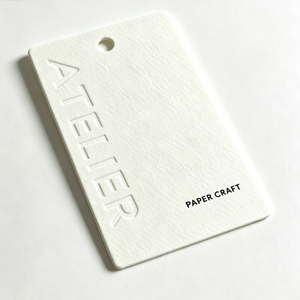 Etiquetas de <span class=keywords><strong>Precio</strong></span> para Ropa en Papel Kraft Blanco Texturizado en Relieve, Tarjetas para Prendas de Vestir, Etiqueta con Logotipo Personalizado para Marca de Ropa - Product Image 1