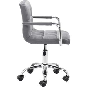 Silla de Oficina Moderna con Reposabrazos de Cuero Sintético, Respaldo Medio Ajustable, Silla Ejecutiva para Computadora de Hogar con Ruedas Giratorias de 360° - Product Image 5