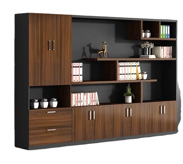 Shelf MDF I Shape Brown Display Storage Wall Mounted Bookshelf Wooden Shelf file cabinet office