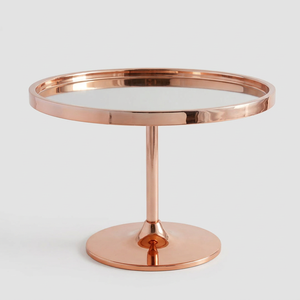 Support à gâteau rond en cuivre avec base sur pied pour une présentation élégante, gâteau décoratif en métal - Product Image 1