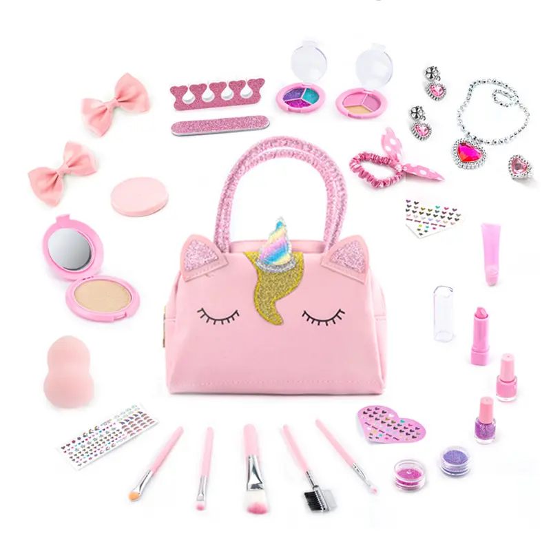 Real Baby Makeup Box Kit per bambini con custodia cosmetica sicuro e Non tossico gioco di imitazione Set trucco per bambini