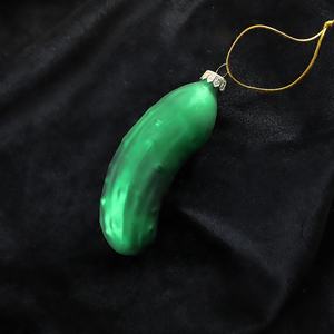 LOGO personalizzato di fabbrica nuovo ornamento di natale sottaceto cetriolo tedesco in vetro - Product Image 5