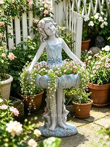 Ornements de jardin extérieurs, figurines de fées et d'esprits floraux, sculptures de personnages créatifs, pots de fleurs, décor de cour, aménagement de balcon - Product Image 4
