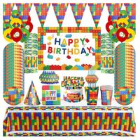 Kit de Fournitures de Fête Thème Blocs de Construction – Décoration Jetable Écologique et Durable pour Remise de Diplôme et Diwali – Vente en Gros Mondiale