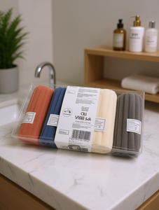 T.I.O. Juego de Toallas de Baño A-ESIA 35x75cm, Algodón Suave, Color Sólido, Rectangulares, Tejidas, para Adultos, Colores Variados - Product Image 2