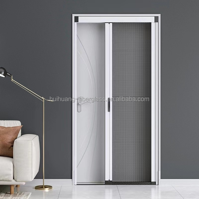 Customized Modern Aluminum Frame Invisible Folding Pleated Mesh Sliding Door for Home Window Anti Mosquito Door & Window Screens