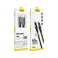 Câble de données USB à charge rapide PD 65W de type C personnalisé A12CC 1M en tresse filet, matériau en cuivre pur pour ordinateur - Vente chaude