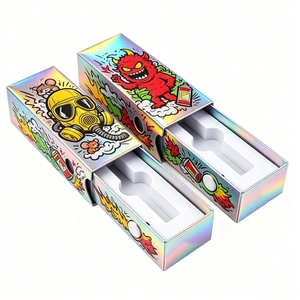 Factory Custom Laser Silver Paper Cardboard Childproof Disposable Cartridge CR Packaging 2ml Gram Child Resistant Packaging <b>Box</b> - Product Image 2
