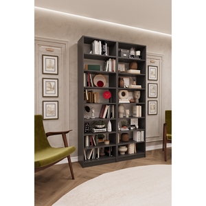 Asra Trend K (09-18) Serie Libreria a Doppio Ripiano | 120x208x30 cm 100% MDFLAM 16 Scomparti Aperti Senza Ante - Product Image 2