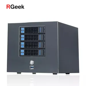 RGEEK แชสซีเซิร์ฟเวอร์กล่อง NAS SGCC,ตู้เซิร์ฟเวอร์ขนาดเล็กพร้อมที่จัดเก็บข้อมูล4 Bays DIY