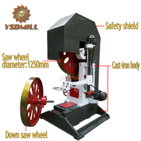 YSDMILL Yüksek Hassasiyetli 48 İnç Ağır Hizmet Tipi Dikey Bant Testere Makinesi 37/55kw Motorlu Otomatik Odun Kesme Makinesi (Maksimum Kütük Boyu)