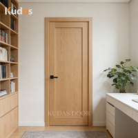 Pintu Kayu Oak Standar Amerika Model Shaker 4 Panel Berlapis HDF MDF untuk Interior Rumah dan Hotel