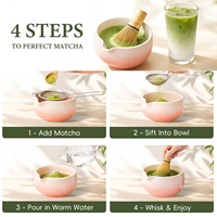 Ensemble de fouets à matcha, ensemble de matcha en céramique, fouet en bambou (Chasen), kit de matcha 6 pièces, comprend tout ce dont vous avez besoin pour préparer le matcha