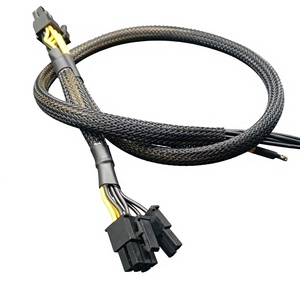 8 Pin 6 + 2 Pin Molex 5557 4.2 Mm Pitch Hitam Pria Konektor Nilon Jalinan Mesh Casing Kabel Harness - Product Image 1