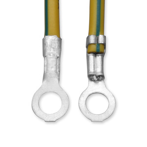 JFS Yellow Green Grounding Wire 3.2 Circular Ring Terminal Pre Insulated Battery Connection Wire - Product Image 1